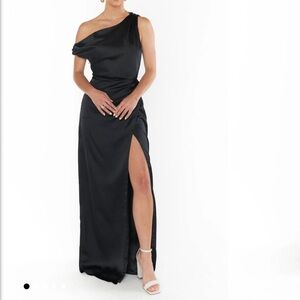 Show Me Your MuMu Black Satin Jodie Dress size Small